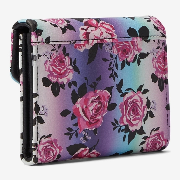 Betsey Johnson Luv Betsey Lbcash Wallet Midnight Roses Multi Color - Picture 2 of 16